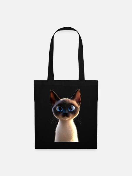 Chat siamois Chat siamois Chat siamois Chat siamois Chats siamois - Sac en tissu - noir