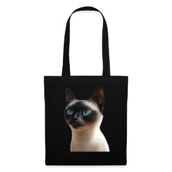 Siamkatze Siam Katze Siamese Cat Siamesen Katzen - Stoffbeutel - Schwarz - Vorne