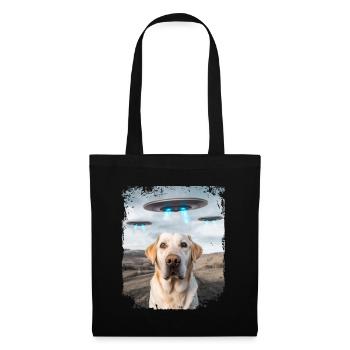 Labrador Retriever Dog Selfie with Alien UFOs. - Tote Bag - black - Front