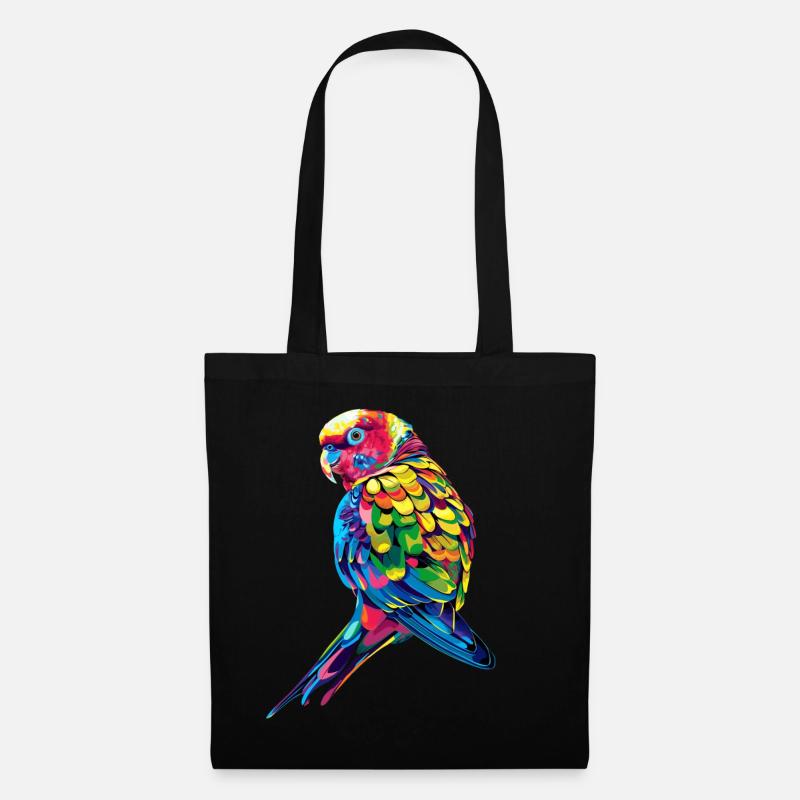 Perruche, Perruche, Perruche, Perroquet, Popart - Sac en tissu - noir