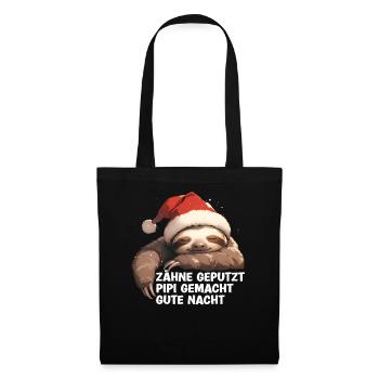 Teeth Brushed Goodnight Sloth Sleep Shirt - Tote Bag - black - Front
