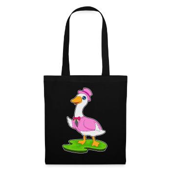 Ente Bräutigam Zylinder Hochzeit - Stoffbeutel - Schwarz - Vorne