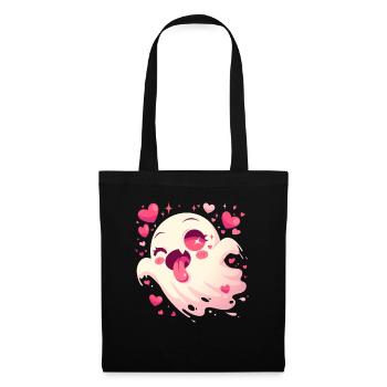 Cute Ghost Ghost Heart Halloween Spooky - Tote Bag - black - Front