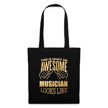 musique - Sac en tissu - noir - Devant