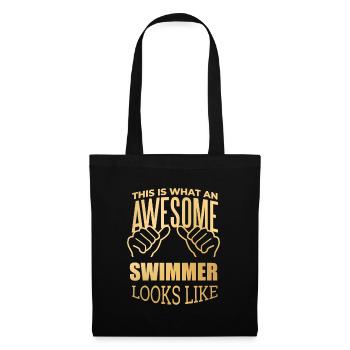 Schwimmen, schwimmen, schwimmen, schwimmen - Stoffbeutel - Schwarz - Vorne