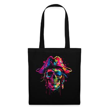Pirate Captain Skull Popart - Tote Bag - black - Front