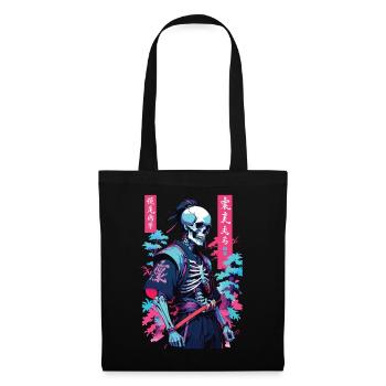 Oni squelette samouraï vaporwave esthétique japon style - Sac en tissu - noir - Devant