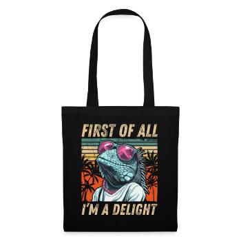 Fun Iguana Design - Tropical Retro Vibes - Tote Bag - black - Front