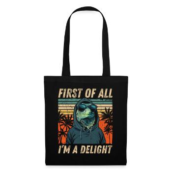 Retro Hoodie Iguana - Sarcastic Design - Tote Bag - black - Front