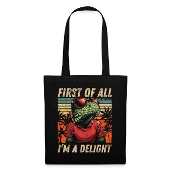 Cheeky Iguana - Vintage Palm Tree Look - Tote Bag - black - Front