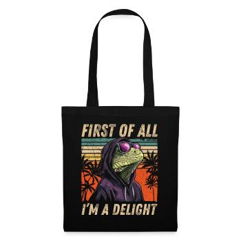 Sarcastic Iguana - Colorful Tropical Style - Tote Bag - black - Front