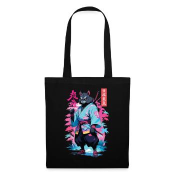 Tanuki Yokai Vaporwave Esthétique Art des samouraïs - Sac en tissu - noir - Devant