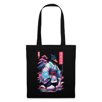 Samurai Duck Aesthetic Vaporwave Style Japanese - Tote Bag - black - Front