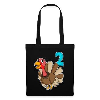2 Birthday Motif Turkey Bird - Two Years Old - Tote Bag - black - Front