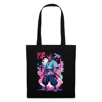 Samouraï Oni Yokai Esthétique Style Vaporwave - Sac en tissu - noir - Devant