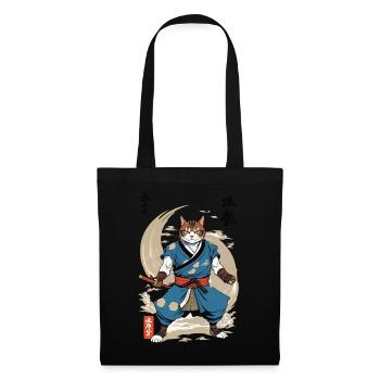 Samurai Cat Vintage Ukiyo-E Japanese - Tote Bag - black - Front