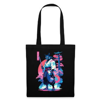 Tanuki Yokai Vaporwave Aesthetic Samurai Art - Tote Bag - black - Front