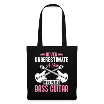 Bassiste, Guitariste, Guitar Lover, A Girl, sp - Sac en tissu - noir - Devant
