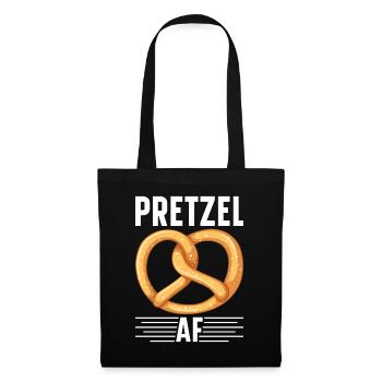 Bretzel Brezeln Bäcker Backwaren - Stoffbeutel - Schwarz - Vorne