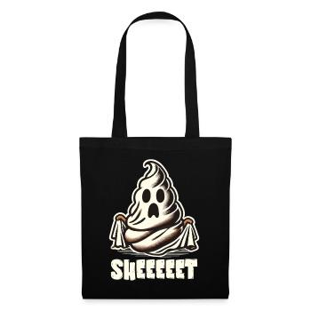 Halloween Caca Drôle Feuille Fantôme - Sac en tissu - noir - Devant
