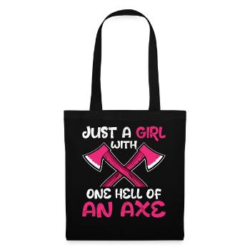Axe Throwing Girl Hatchet Thrower Girl A Hell - Tote Bag - black - Front