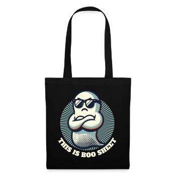 Drôle de fantôme d’Halloween : c’est la feuille Boo - Sac en tissu - noir - Devant