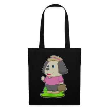 Hund Wanderer Tasche Wandern - Stoffbeutel - Schwarz - Vorne