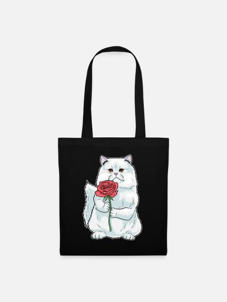 Persische Katze Rose - Stoffbeutel - Schwarz