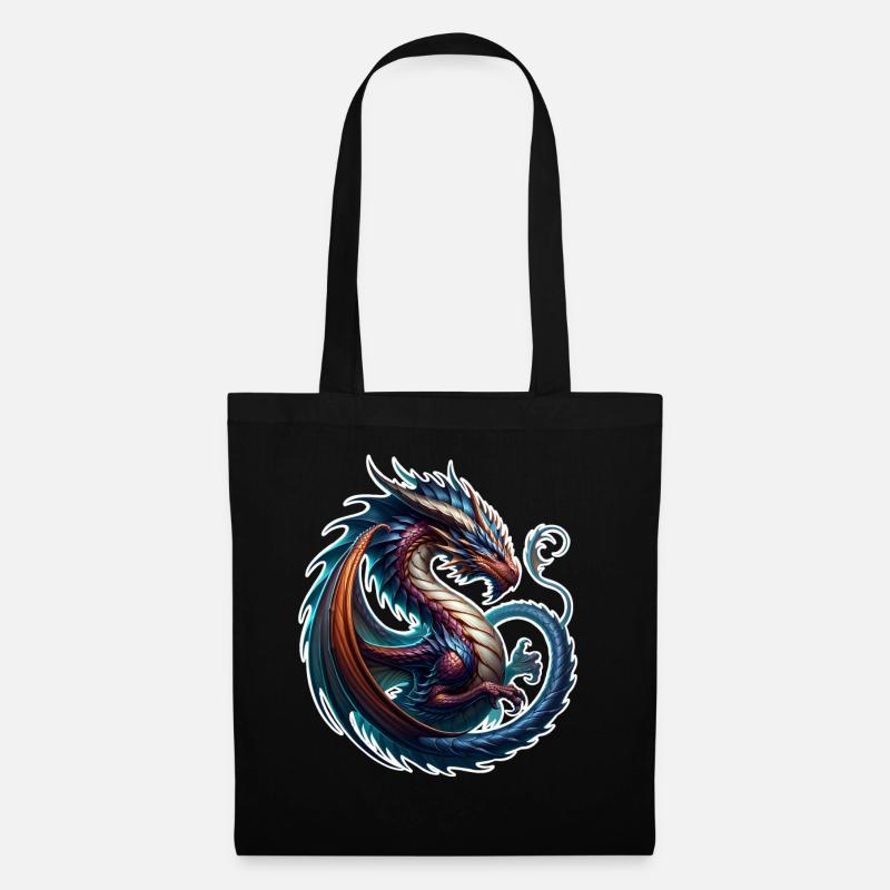 Drache - Stoffbeutel - Schwarz