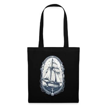 Elegant Sailing Ship Adventure Motif - Tote Bag - black - Front