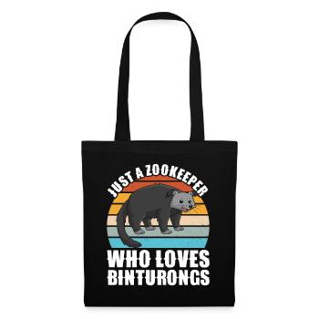 Binturong raton laveur ours rampant chat rampant - Sac en tissu - noir - Devant