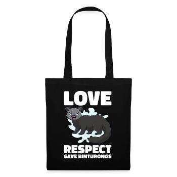 Binturong raton laveur ours rampant chat rampant - Sac en tissu - noir - Devant