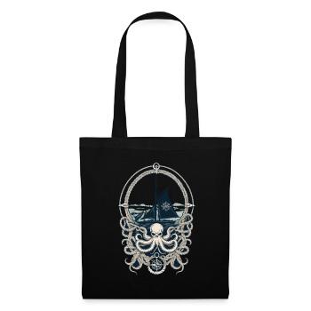 Octopus Sea Monster Hobby Pêcheur Marin - Sac en tissu - noir - Devant