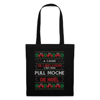 Pull Moche De Noël Humour Cadeau Noel Famille - Sac en tissu - noir - Devant