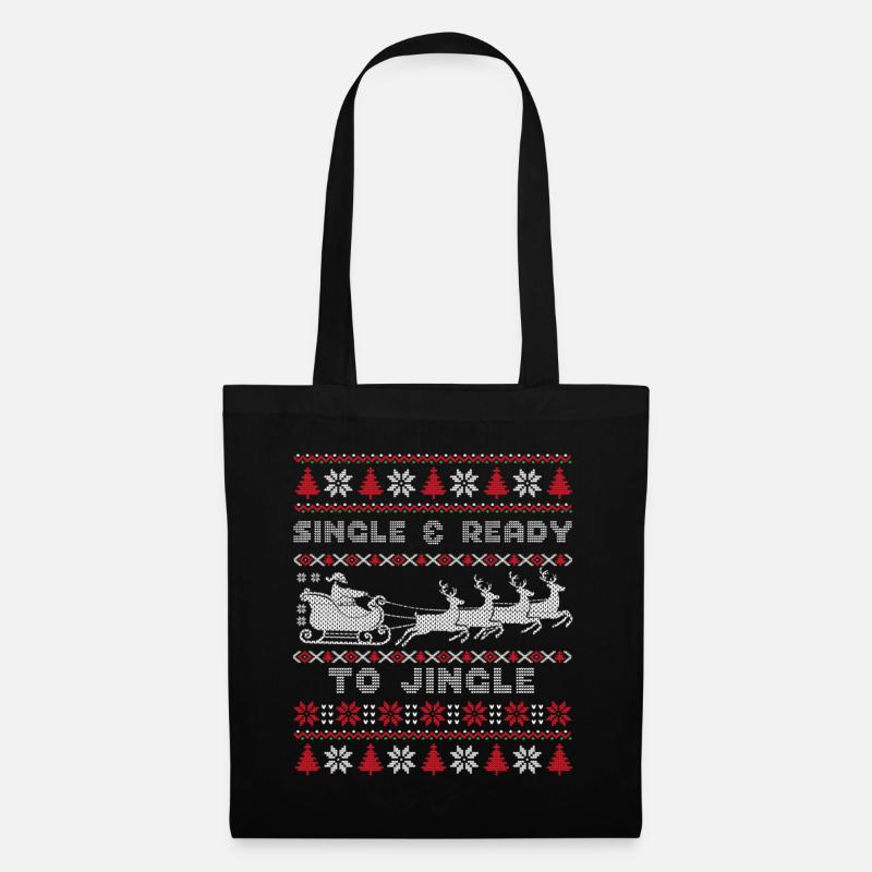 Single & Ready to Jingle- Ugly Christmas Edition - Stoffbeutel - Schwarz