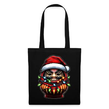Daruma Doll Japan Lucky Charm Christmas Hat X - Tote Bag - black - Front