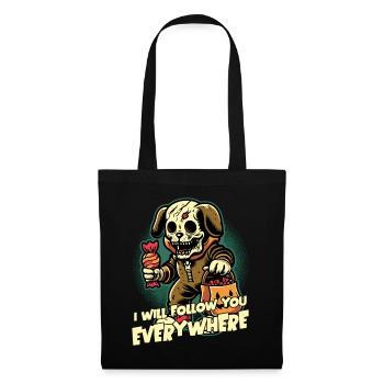 Halloween squelette chien collection de bonbons - Sac en tissu - noir - Devant