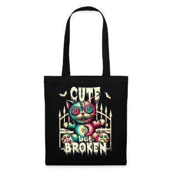 Mental Psychopath - Cute But Broken Cat - Tote Bag - black - Front