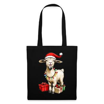Ziegenhof Bauernhof Weihnachtsmütze Xmas - Stoffbeutel - Schwarz - Vorne