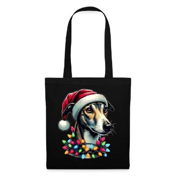 Greyhound Dog Christmas Hat Xmas - Tote Bag - black - Front