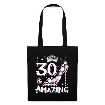 Stylish shoe design for women's 30th birthday - Tote Bag - black - Front