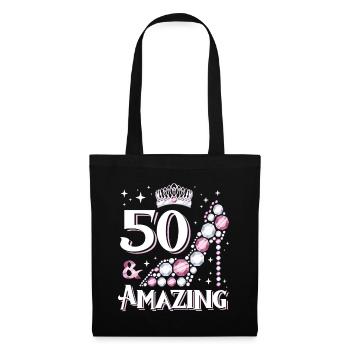 Stylish shoe design for women's 50th birthday - Tote Bag - black - Front