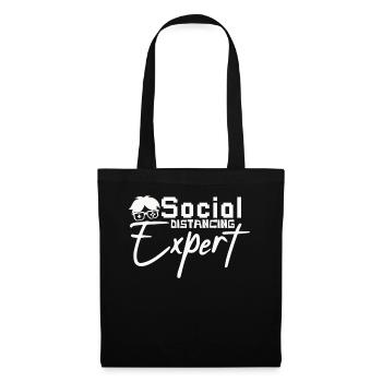 Expert in Social Distancing – Gamer Humor - Tote Bag - black - Front