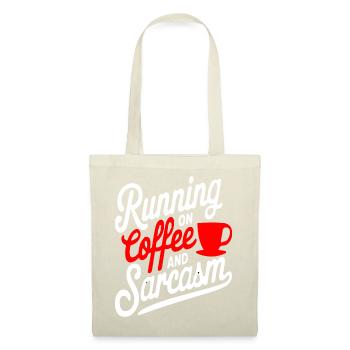 "Running on Coffee and Sarcasm" Funny Quote Design - Tote Bag - nature - Front