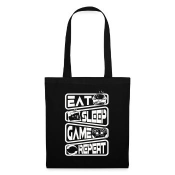 Gaming Gamer Manger Dormir Gamble Répéter - Sac en tissu - noir - Devant