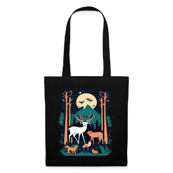 Enchanted Forest Wildlife Scene – Nature Adventure - Tote Bag - black - Front