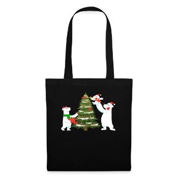 Noël de l’ours polaire - Sac en tissu - noir - Devant