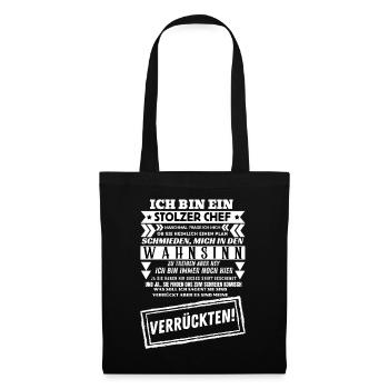 Ich bin ein stolzer Chef lustiges Büroshirt - Stoffbeutel - Schwarz - Vorne