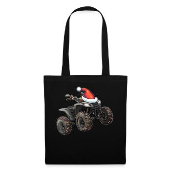 Atv Quad 4 Wheeler Weihnachten Hut Xmas - Stoffbeutel - Schwarz - Vorne