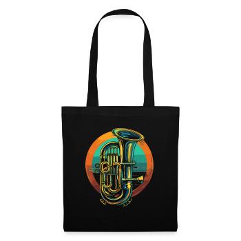 Tuba Illustration - Sac en tissu - noir - Devant